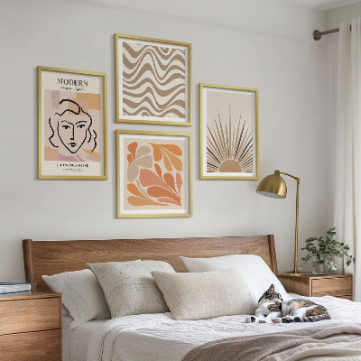 Meerluik in lijst Zon, boho, pastelkleuren