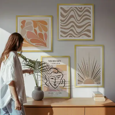 Meerluik in lijst zon met boho pastelkleuren