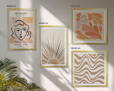 Meerluik in lijst Zon, boho, pastelkleuren