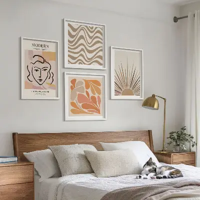 Meerluik in lijst zon met boho pastelkleuren
