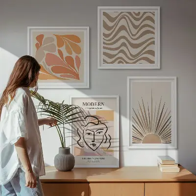 Meerluik in lijst zon met boho pastelkleuren