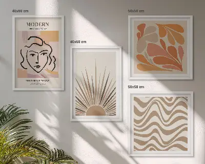 Meerluik in lijst zon met boho pastelkleuren