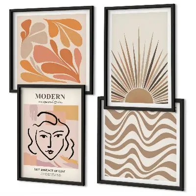 Meerluik in lijst zon met boho pastelkleuren