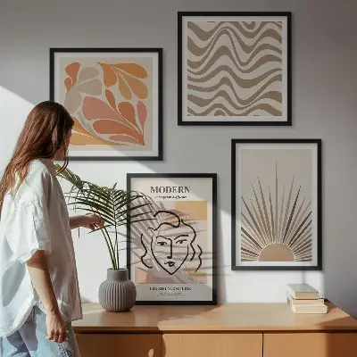 Meerluik in lijst zon met boho pastelkleuren
