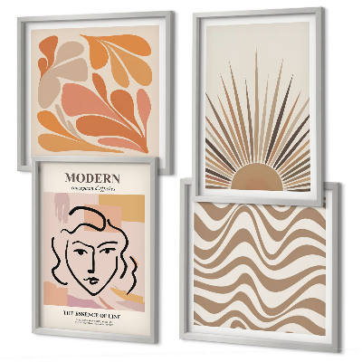 Meerluik in lijst Zon, boho, pastelkleuren