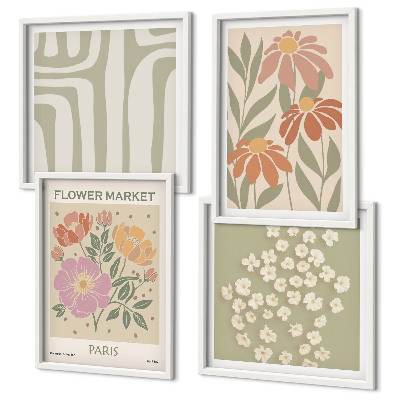 Set van posters met lijst Botanische motieven Parijs minimalisme