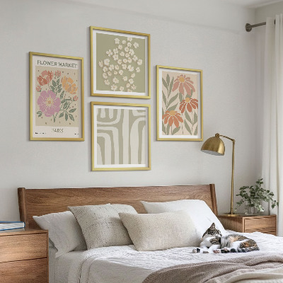 Set van posters met lijst Botanische motieven Parijs minimalisme