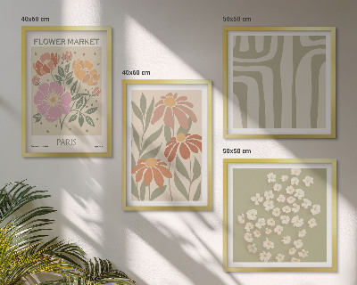 Set van posters met lijst Botanische motieven Parijs minimalisme