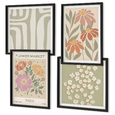 Set van posters met lijst Botanische motieven Parijs minimalisme