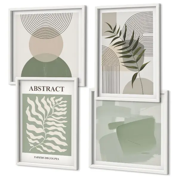 Botanische boho-abstracties meerluik in lijst