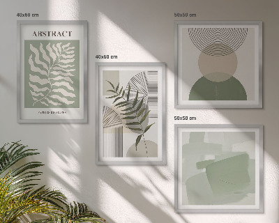 Meerluik in lijst Botanische boho-abstracties