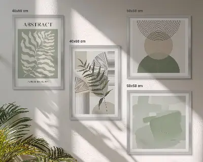 Botanische boho-abstracties meerluik in lijst