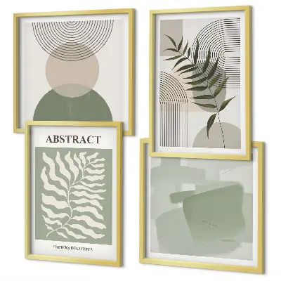 Botanische boho-abstracties meerluik in lijst