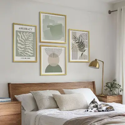 Botanische boho-abstracties meerluik in lijst