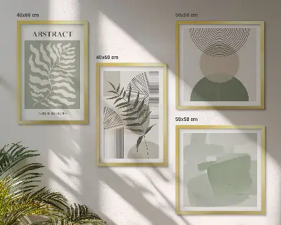 Botanische boho-abstracties meerluik in lijst