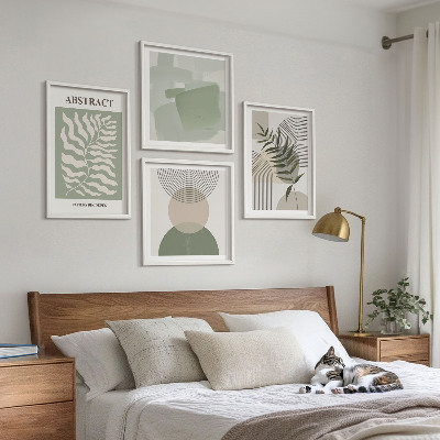Meerluik in lijst Botanische boho-abstracties