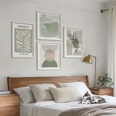 Botanische boho-abstracties meerluik in lijst