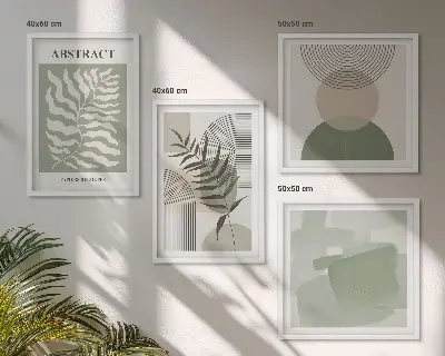 Botanische boho-abstracties meerluik in lijst