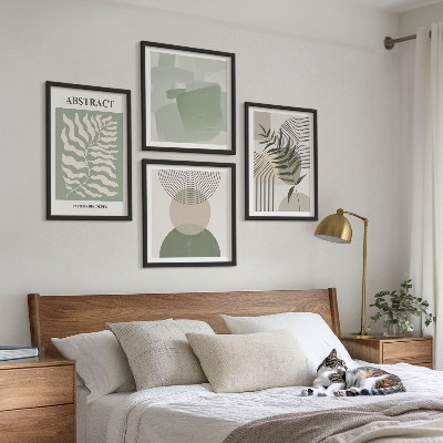Meerluik in lijst Botanische boho-abstracties