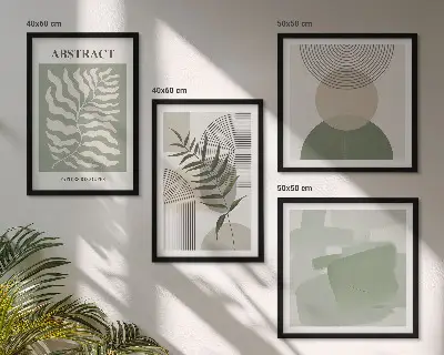 Botanische boho-abstracties meerluik in lijst