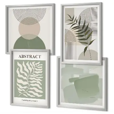 Botanische boho-abstracties meerluik in lijst