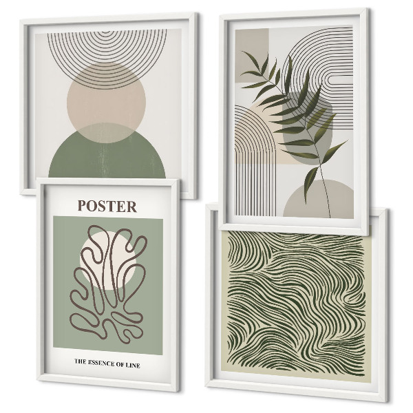 Set van posters met lijst Geometrische botanische patronen