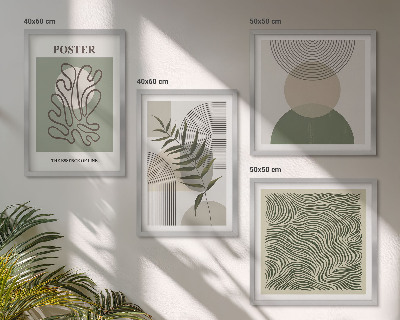Set van posters met lijst Geometrische botanische patronen