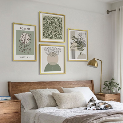 Set van posters met lijst Geometrische botanische patronen