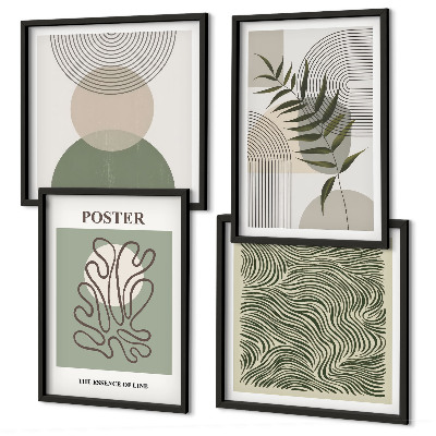 Set van posters met lijst Geometrische botanische patronen
