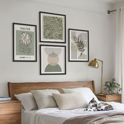 Set van posters met lijst Geometrische botanische patronen