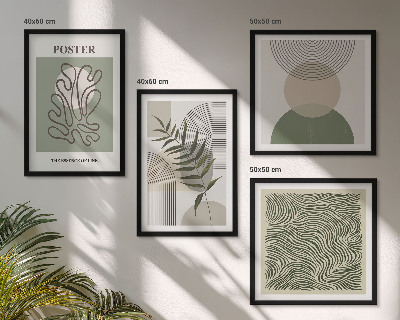 Set van posters met lijst Geometrische botanische patronen