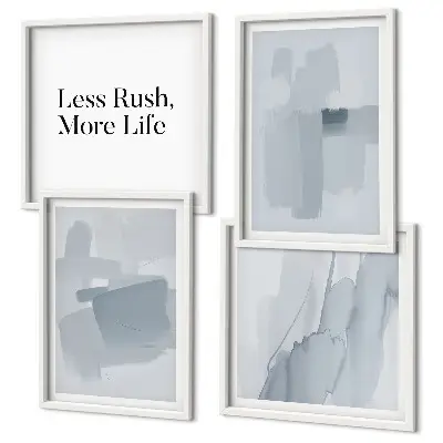 Abstracte aquarelcomposities set van posters met lijst