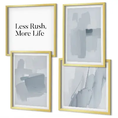 Abstracte aquarelcomposities set van posters met lijst