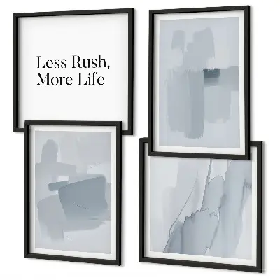 Abstracte aquarelcomposities set van posters met lijst