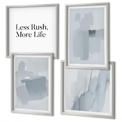Abstracte aquarelcomposities set van posters met lijst