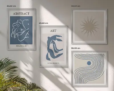 De stijlvolle abstracte patronen van Matisse meerluik in lijst
