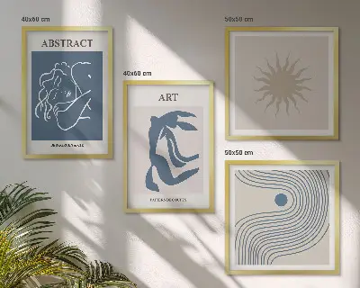 De stijlvolle abstracte patronen van Matisse meerluik in lijst
