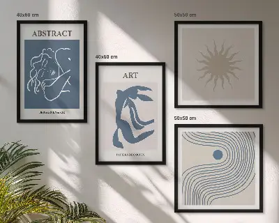 De stijlvolle abstracte patronen van Matisse meerluik in lijst