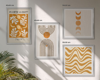 Set van posters met lijst Geometrische plantpatronen