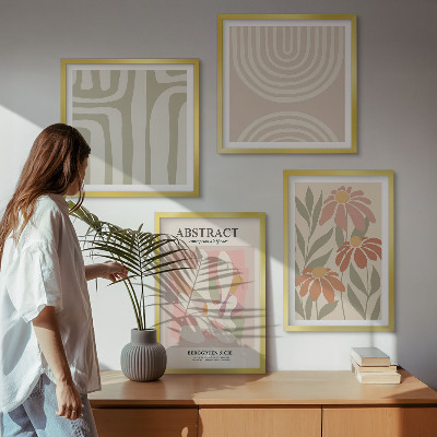 Meerluik in lijst Abstracte plantvormen