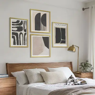 Abstracte minimalistische posters set van posters met lijst
