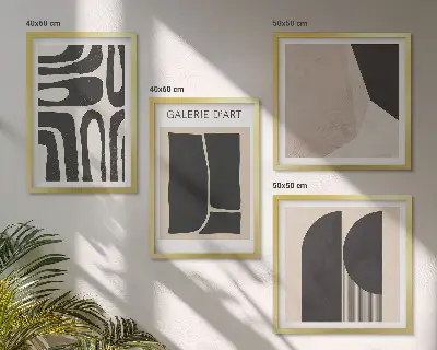 Abstracte minimalistische posters set van posters met lijst