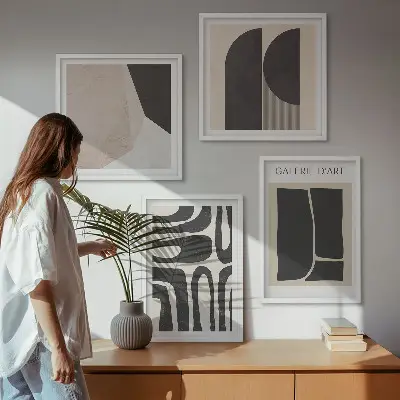 Abstracte minimalistische posters set van posters met lijst