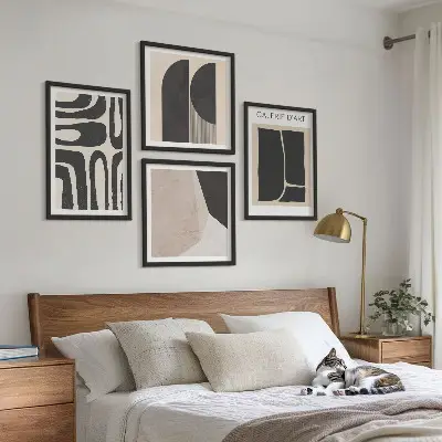 Abstracte minimalistische posters set van posters met lijst