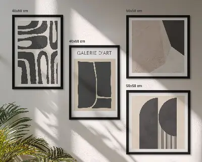 Abstracte minimalistische posters set van posters met lijst