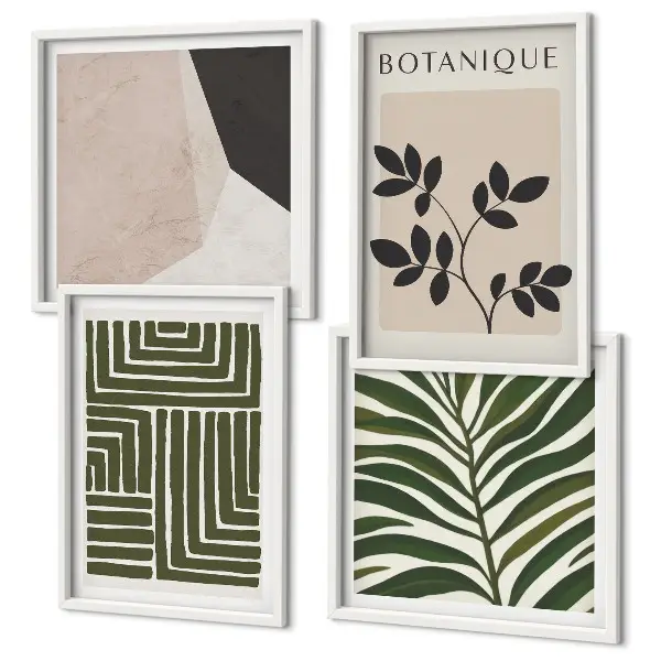 Botanische boho-composities meerluik in lijst