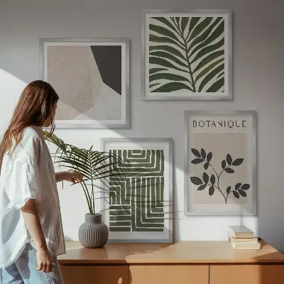 Botanische boho-composities meerluik in lijst