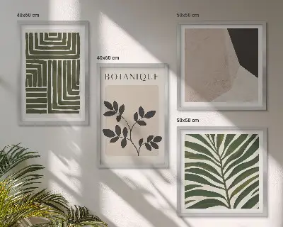 Botanische boho-composities meerluik in lijst