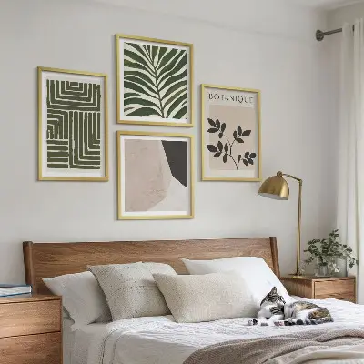 Botanische boho-composities meerluik in lijst