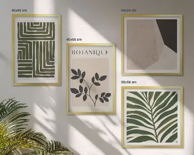 Botanische boho-composities meerluik in lijst